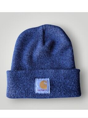 Carhartt Kids Heather Royal Blue Knit Cuffed Beanie with Logo Patch